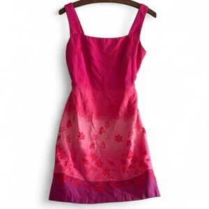 Vintage Scarlett Pink Floral Ombre Summer Mini Dress Size 7/8